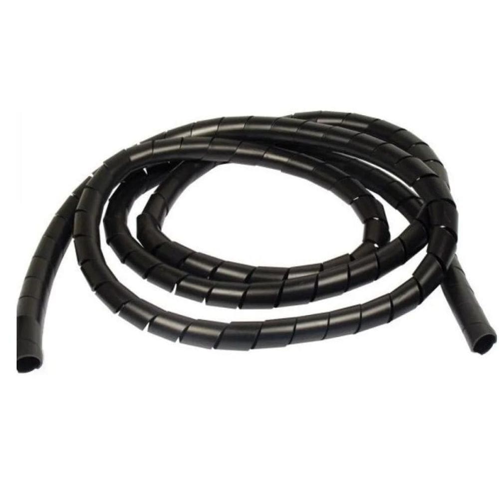 Organizador De Fios Cabos Espiral 1/2 Preto 5 Mts