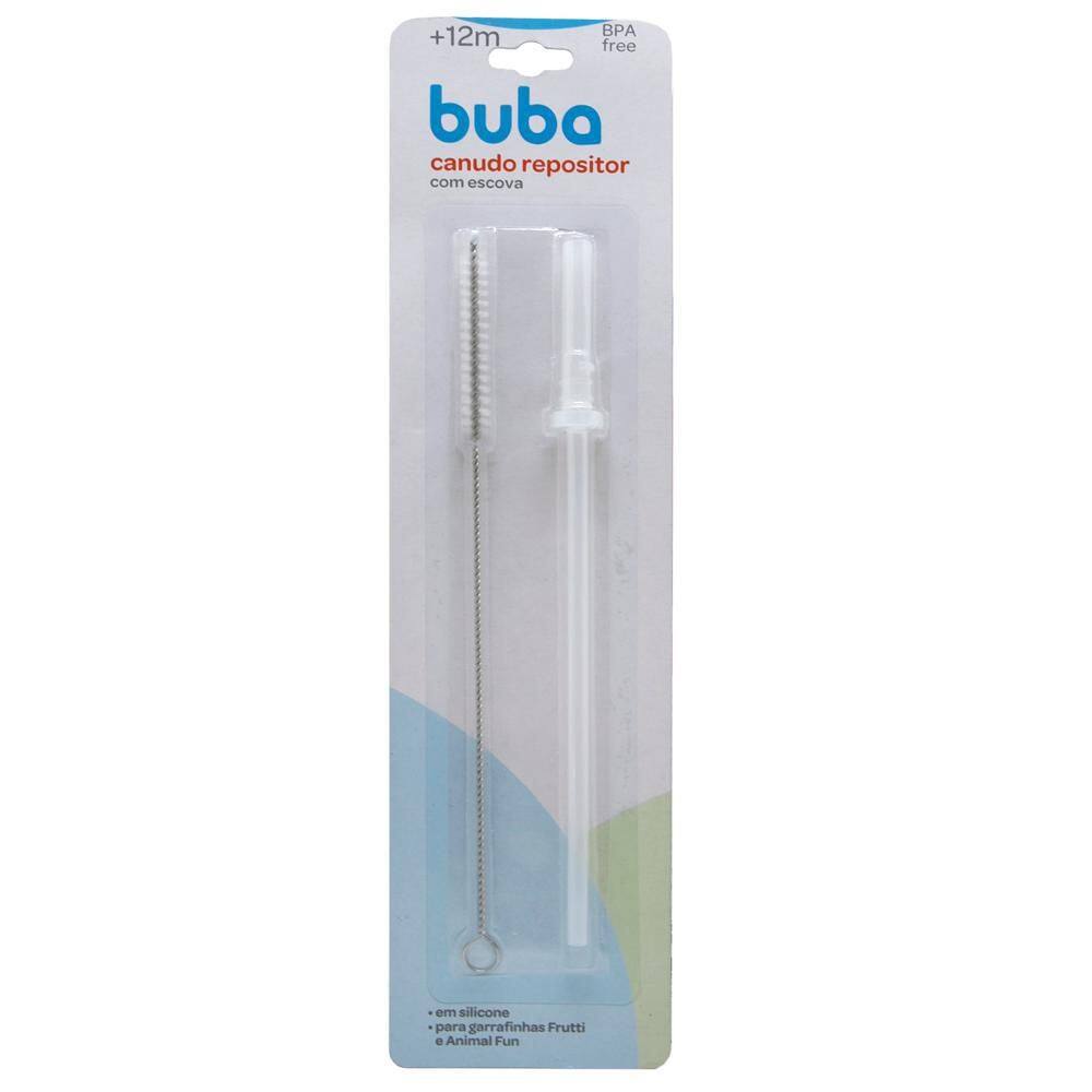 Canudo e Escova de Limpeza Animal - Buba + Refil Silicone