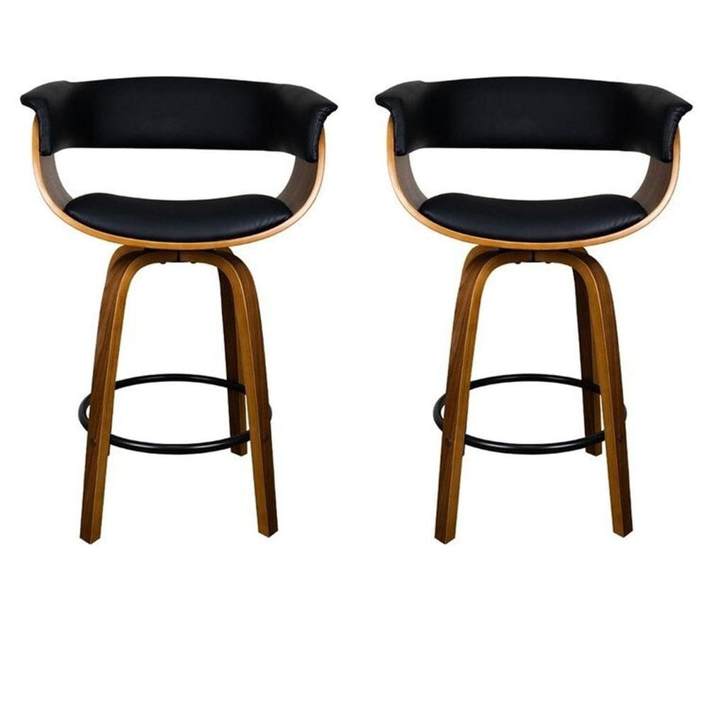 Kit com 2 Banquetas Base Madeira Betim Preto