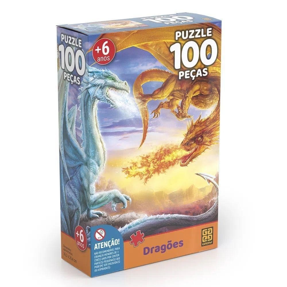 Quebra Cabeça 100 Peças Dragões - Grow 4031