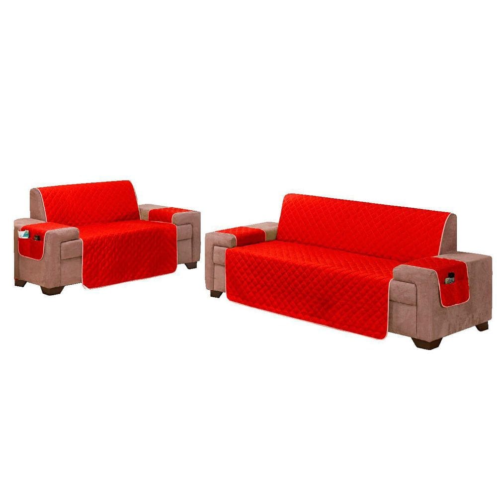 Capa Protetora Para Sofá 2 E 3 Lugares Vermelho