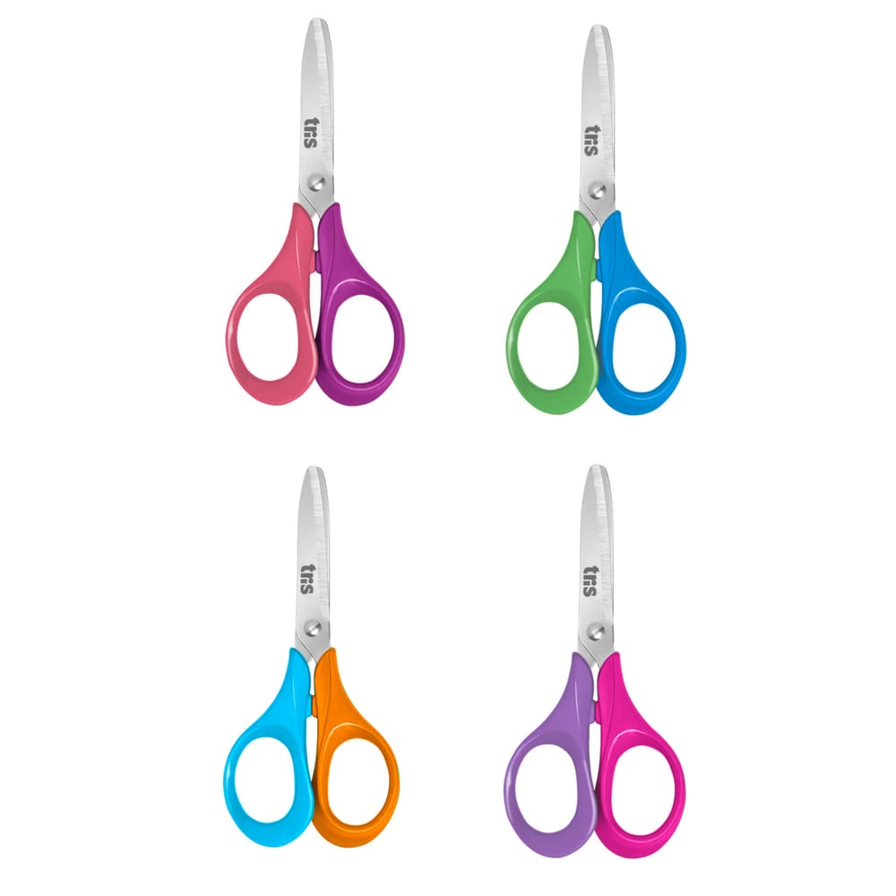 Tesoura Escolar 13cm Ponta Arredondada Tris - Class Duo