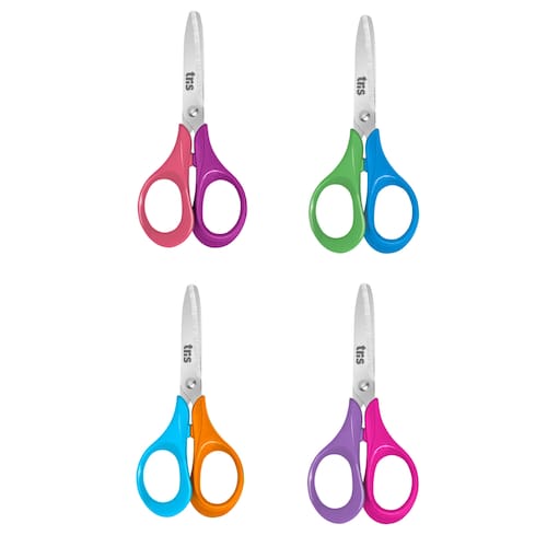 imagem-Tesoura Escolar 13cm Ponta Arredondada Tris - Class Duo - Cores: Laranja e roxo