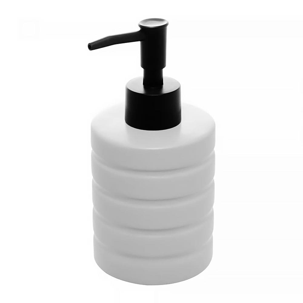 Porta Sabonete Líquido de Cerâmica Granilite Gomos Branco 340ml 17963 - Wolff