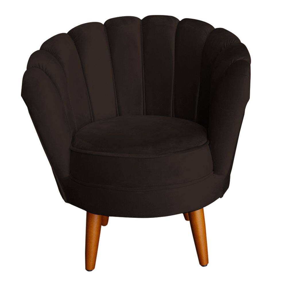 Poltrona Decorativa Petala Com Almofada Marrom