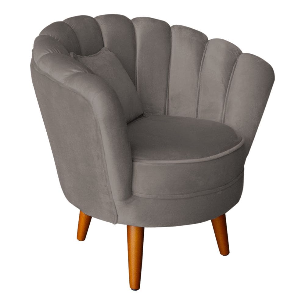 Poltrona Decorativa Petala Com Almofada Capuccino