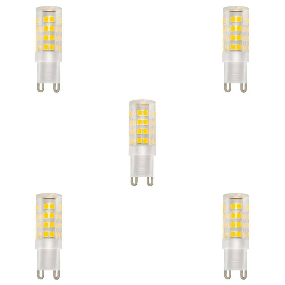 Kit 5 Lâmpada Led G9 Halopin 5w 3000k Bivolt