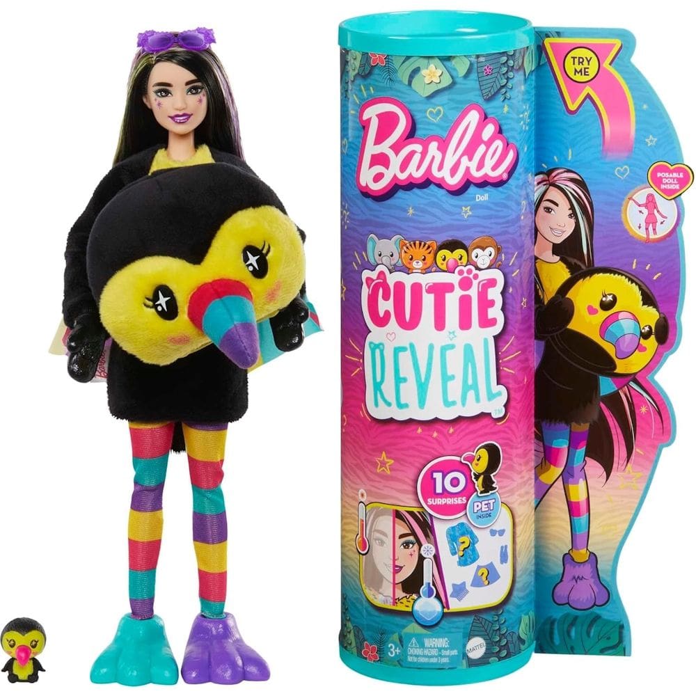 Boneca Barbie Cutie Reval Série Selva Tucano - Mattel