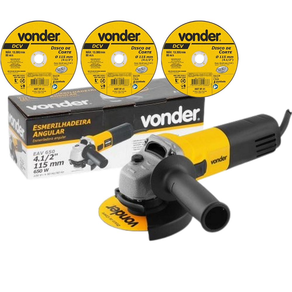 Esmerilhadeira Angular EAV 650 VONDER 4.1/2\" 650W 220V