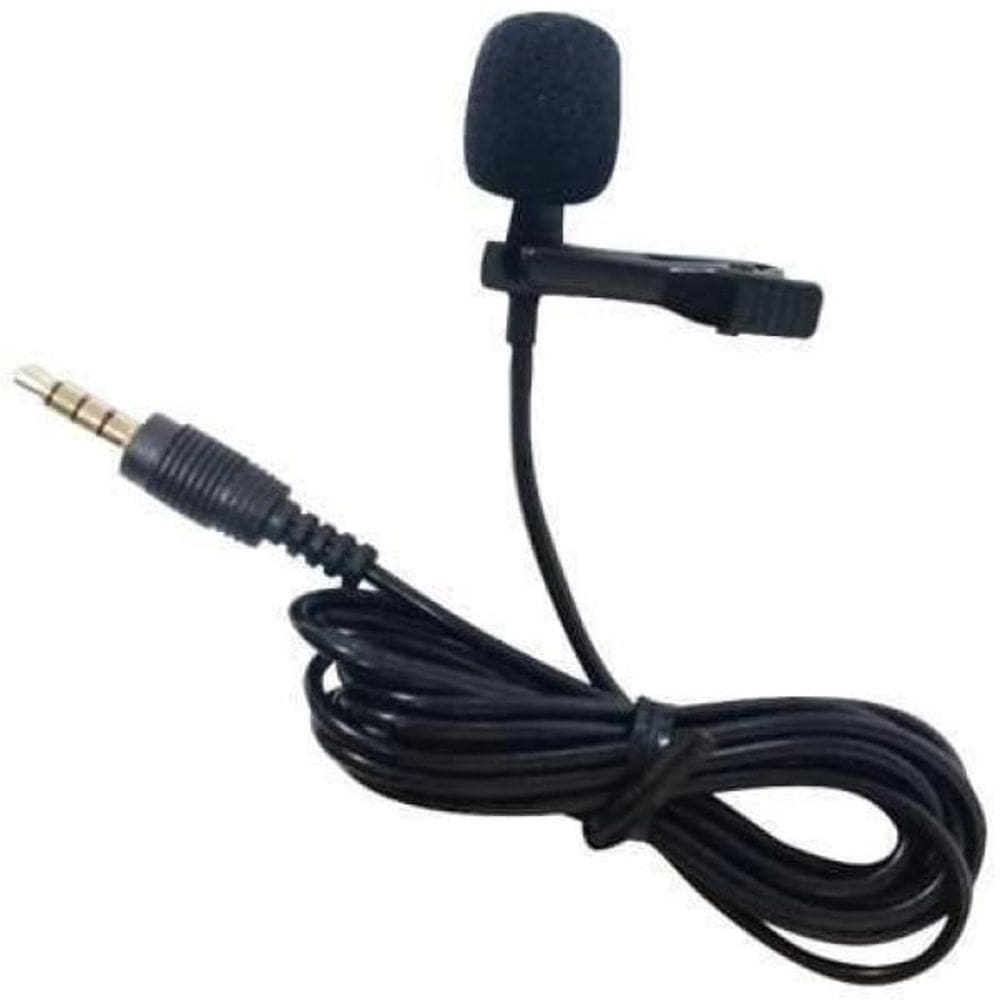 Microfone De Lapela Com Cabo 1,5M E Plug P2 Stereo Niquel