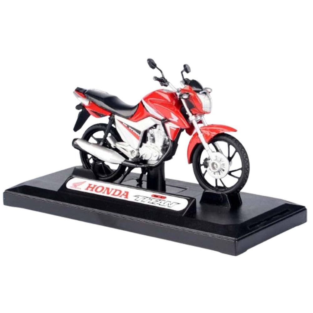 Miniatura Moto Honda CG Titan 160 cc Vermelha 2016 Escala 1/18