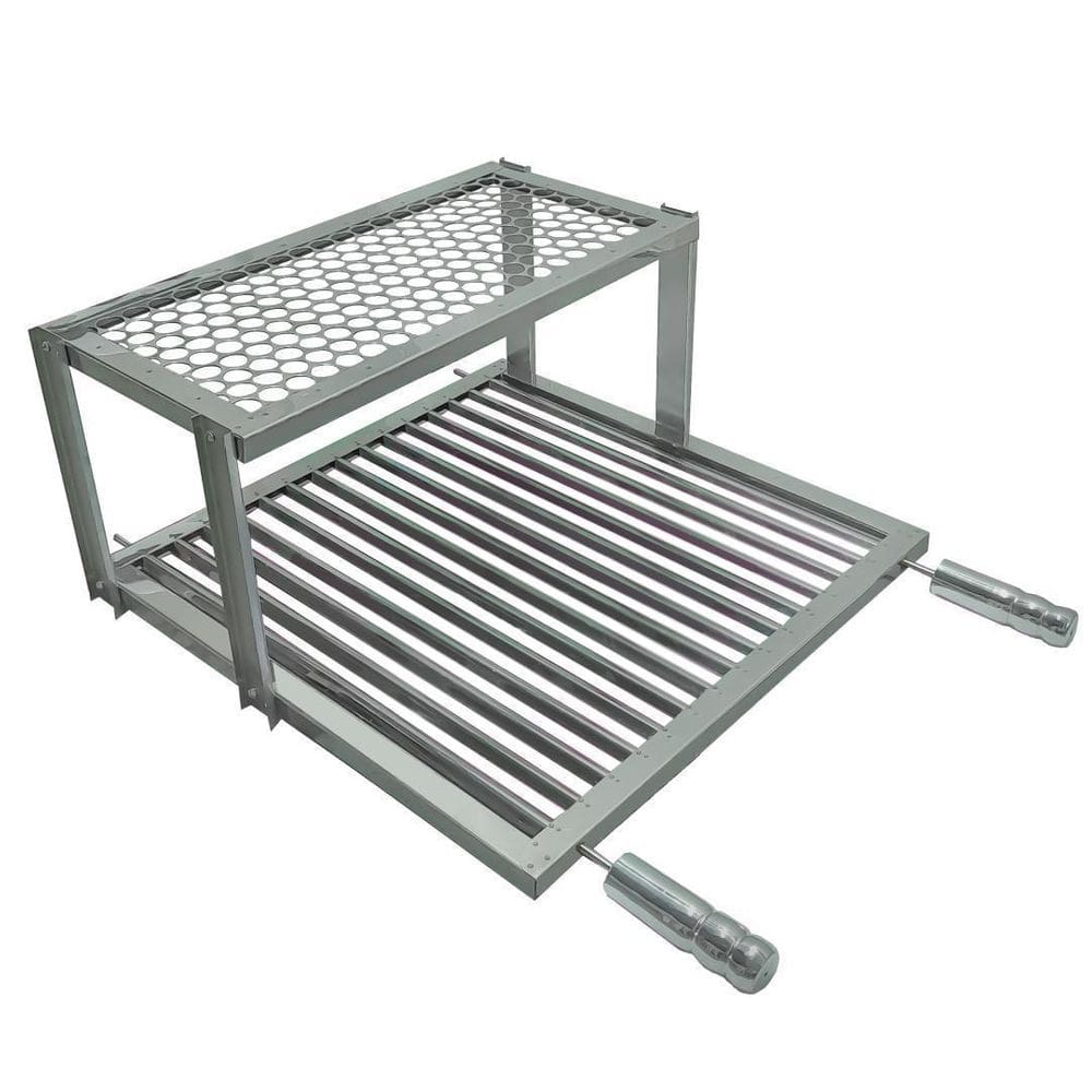 Grelha Uruguaia 60X50 Com Descanso Inox Churrasco Parrilla