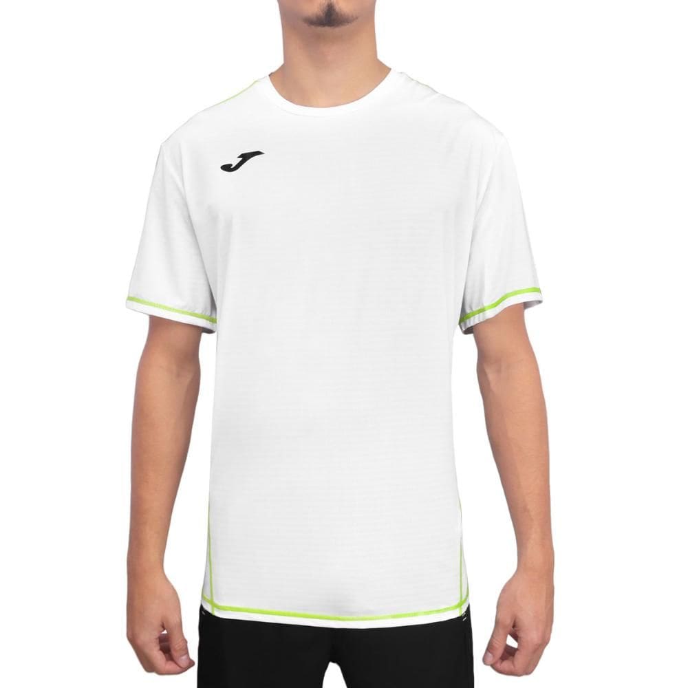 Camiseta Joma Court Clave Branca e Verde Limão