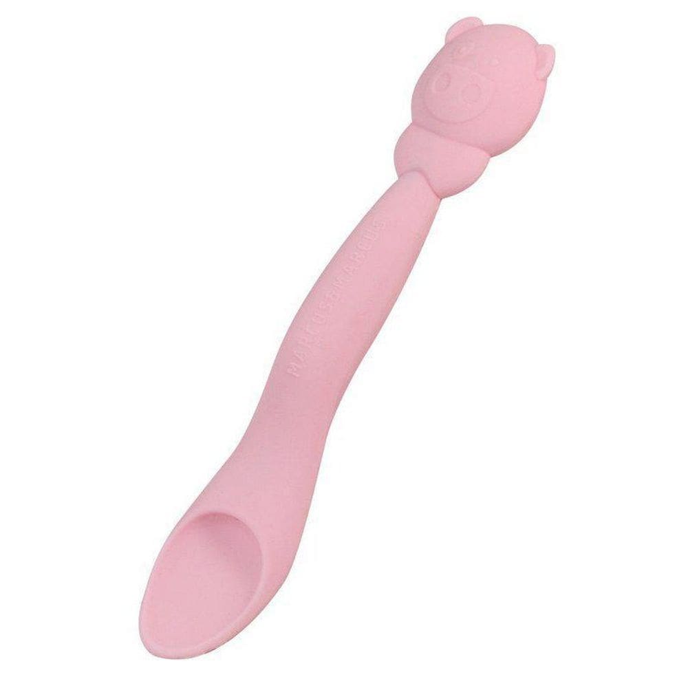 Colher Em Silicone Porquinho Rosa - Marcus & Marcus