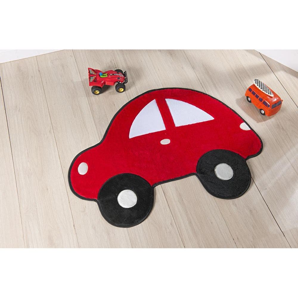 Tapete Pelúcia Para Quarto Formato Carro Fusca Vermelho