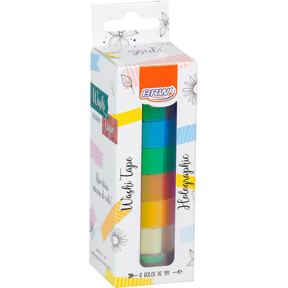 Fita Adesiva Decorada Washi Tape 15X5 Holographic 8