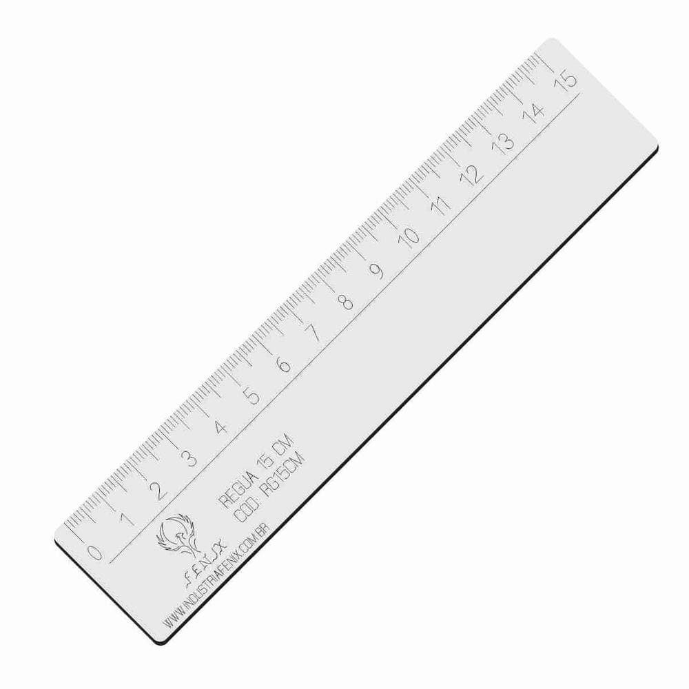 Régua Reta Acrílica 15 Cm Transparente Desenho Técnico Fenix