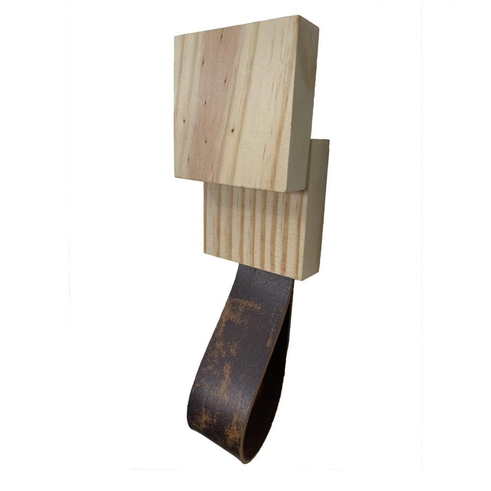 Gancho Pinus Quadrado Duplo Com Courino Rajado