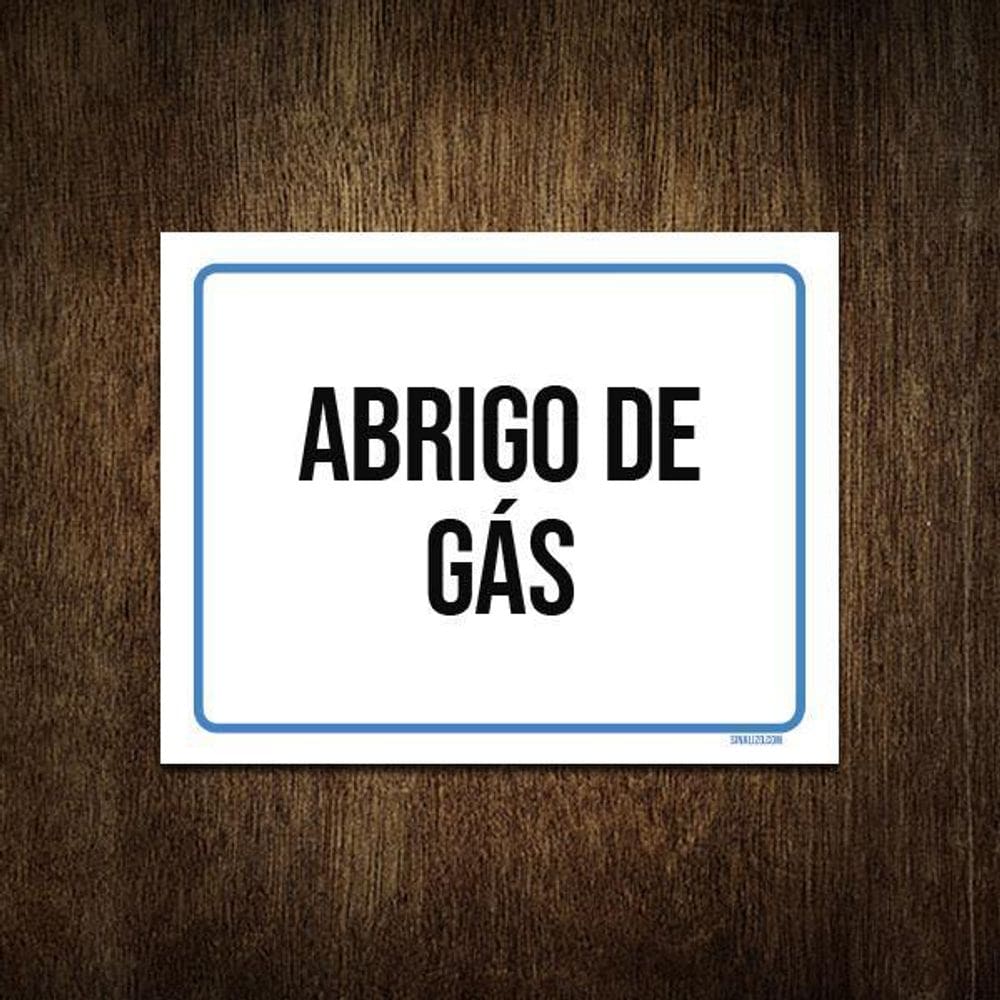 Placa Sinalização Ambiente Abrigo De Gás 27X35