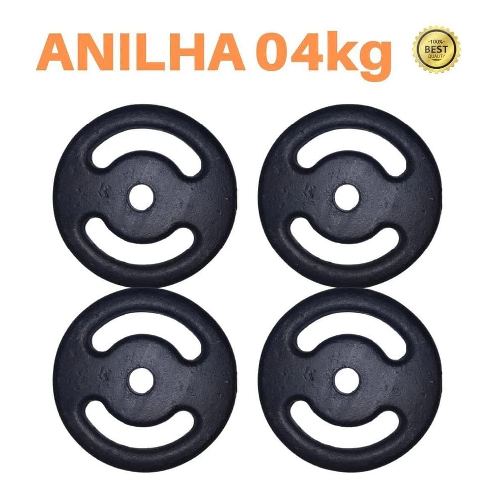 Kit 4 X Anilhas Super Premium De 4Kg Ferro Pintada