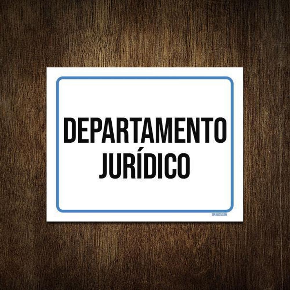 Placa Sinalização Ambiente Departamento Jurídico 27X35