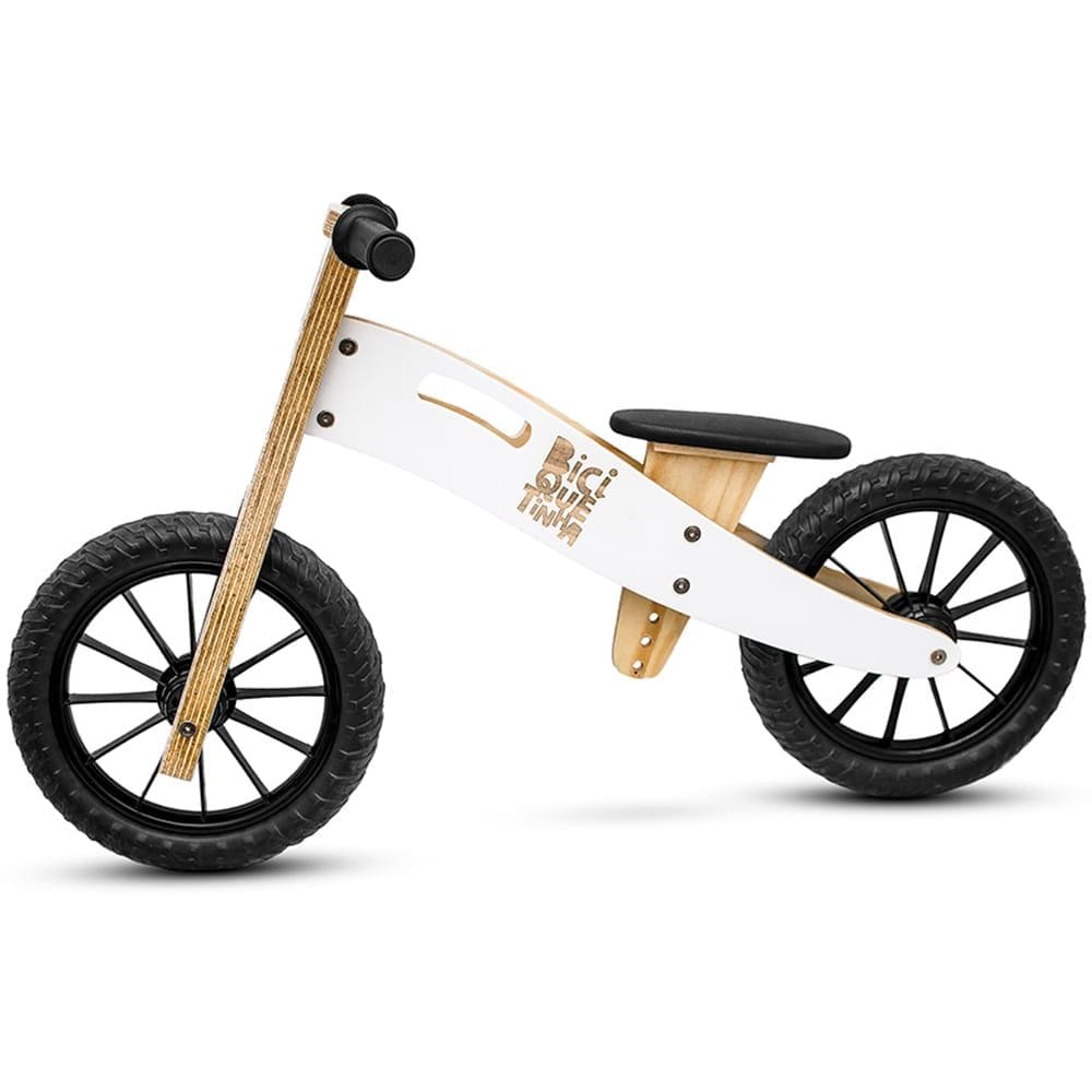 Bicicleta Equilíbrio BiciQuétinha Neve Preta 100% Madeira