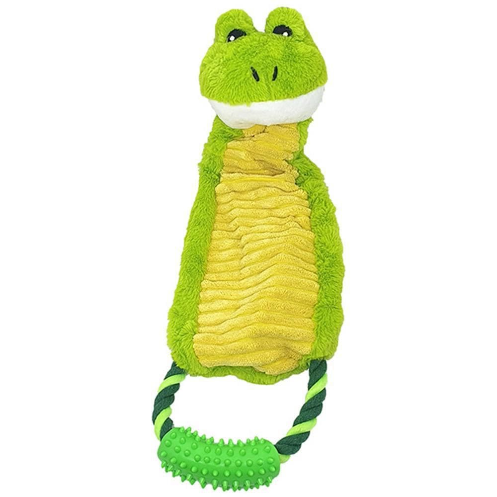 Brinquedo Para Pet Sapo De Pelúcia Com Puxador + Corda E Som