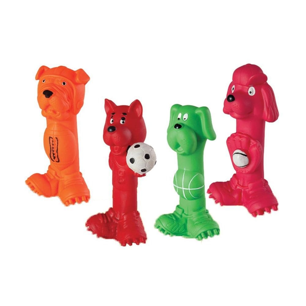Cachorro Jogador Mordedor De Borracha Brinquedo Pet 04 Pçs