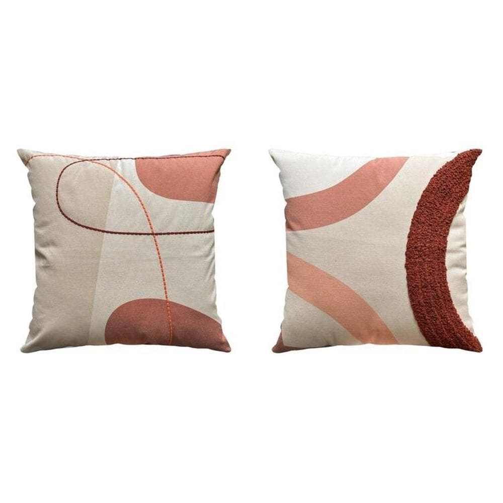 Kit 2 Capas Donatella Bordada 43x43 Cm Terracota