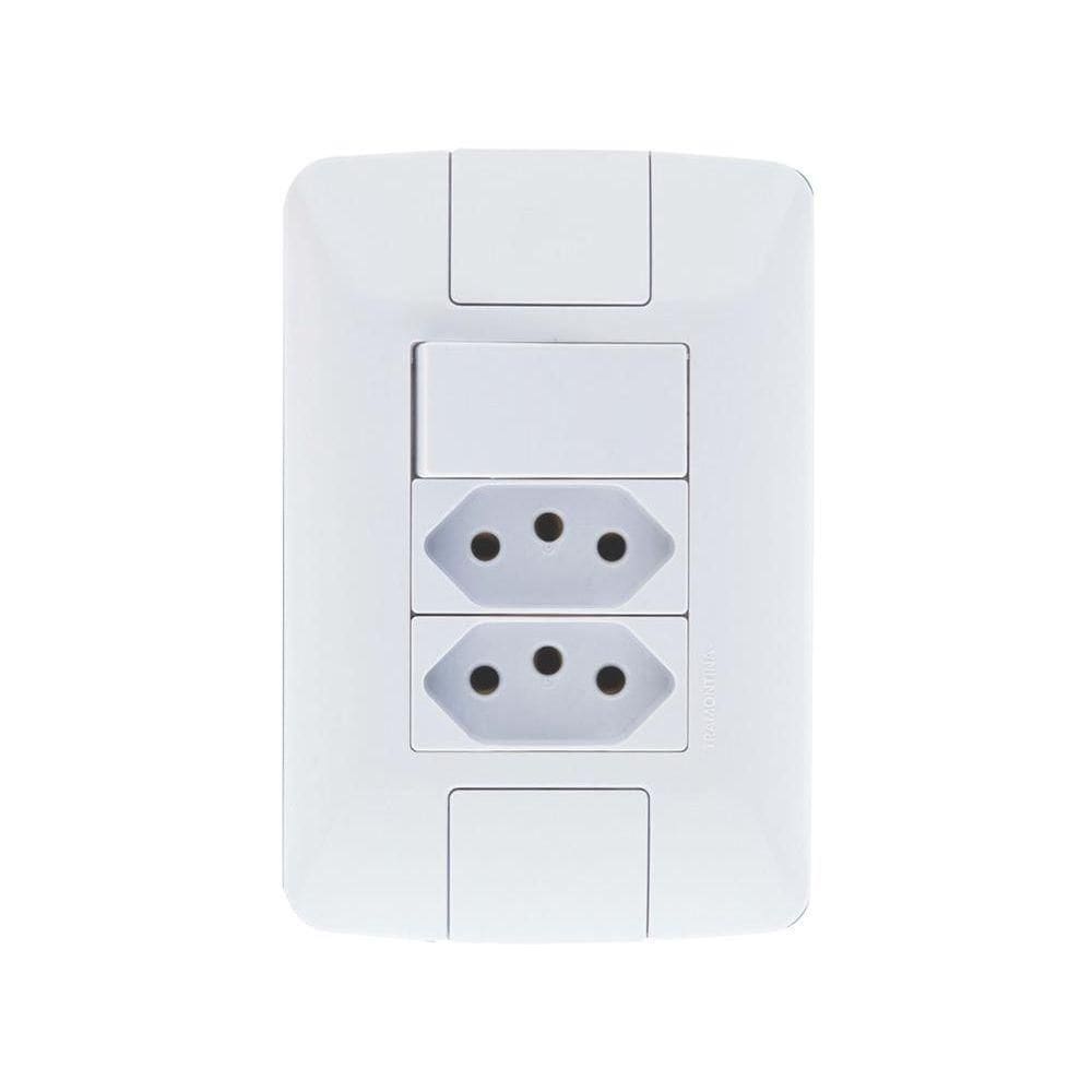 Interruptor Simples 6A + 2 Tomada 2P+T 20A - Tramontina