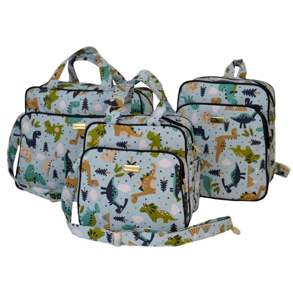 Kit Com Mochila E Bolsas Mala Mamãe Passeio Desenho 3Peças