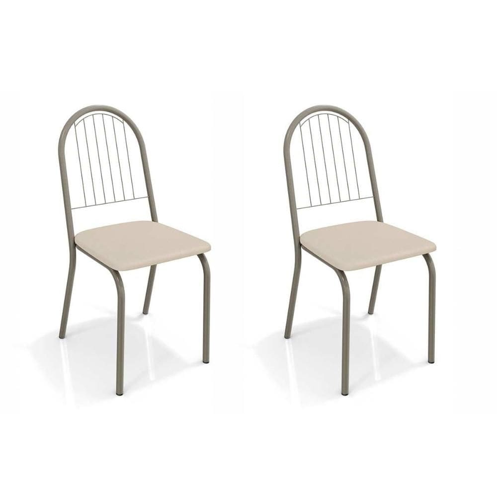 Kit 2 Cadeiras Sala Jantar Noruega 2C077NK 2 Un Níquel/Courano Nude - Kappesberg