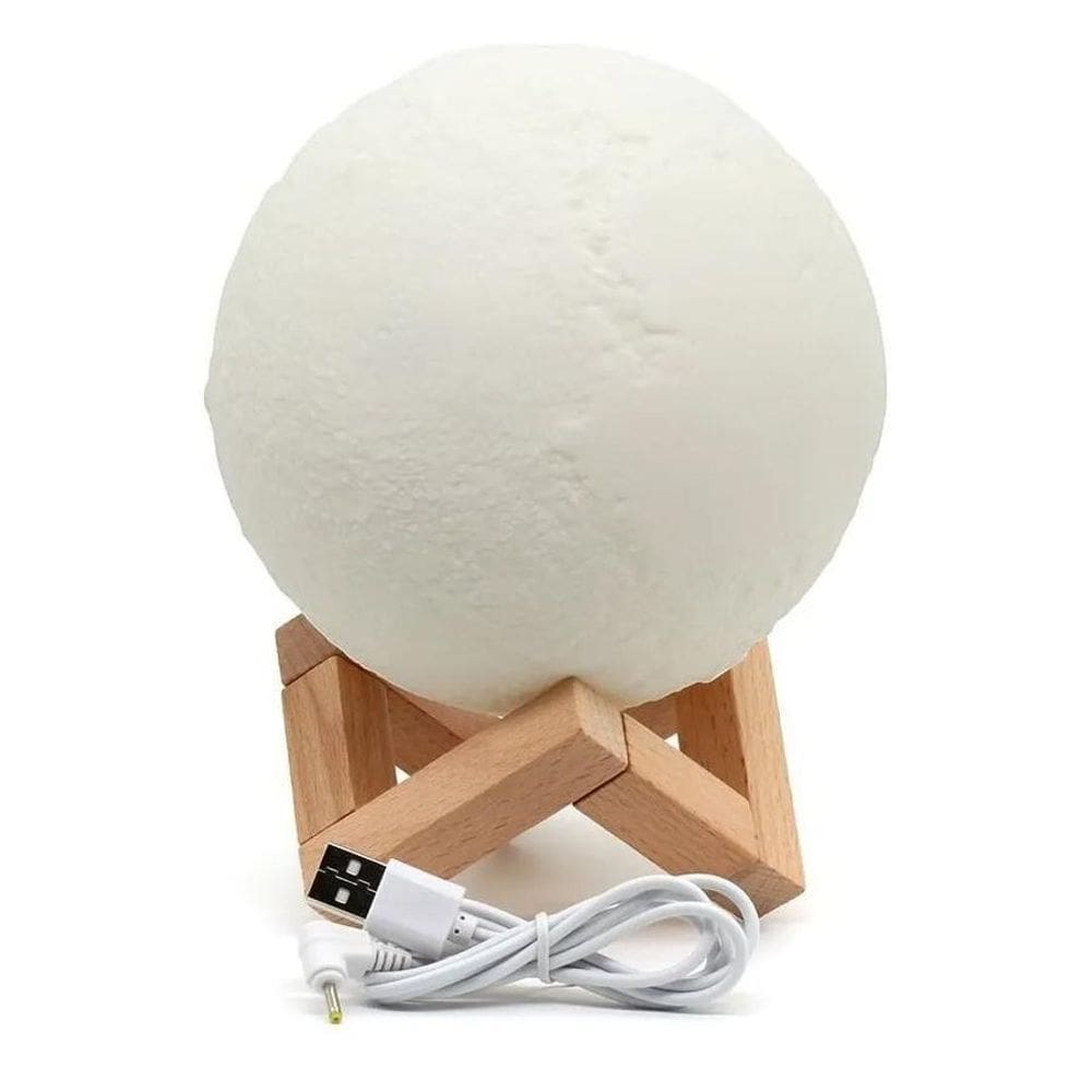 Luminária Lua 3D Difusor Umidificador Ar 880Ml De Mesa