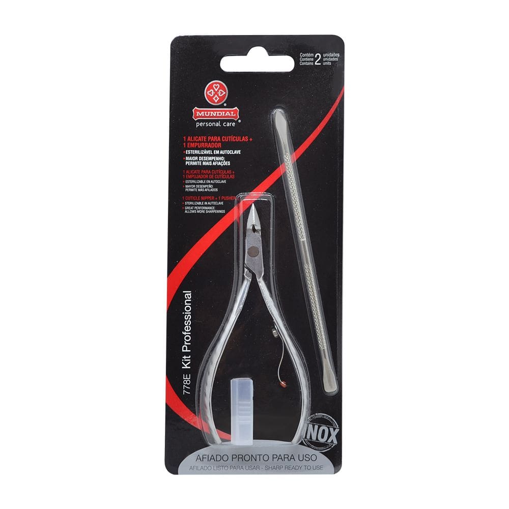 Alicate Mundial Ref 778E Profissional Empurrador De Cuticula