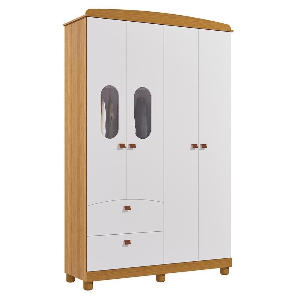 Guarda Roupa Infantil Fofura 4 Portas e 2 Gavetas - Permóbili Baby