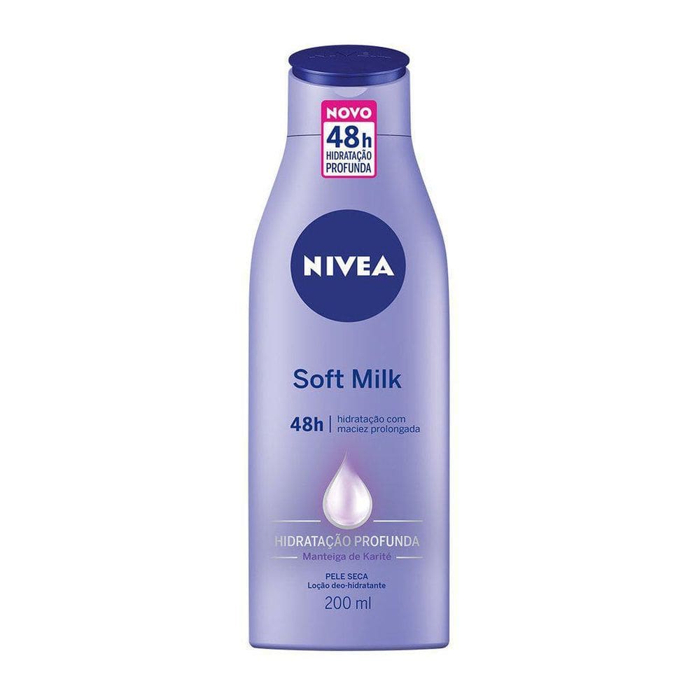 Loção Hidratante Nivea Soft Milk 200ml - Hidratação 48h