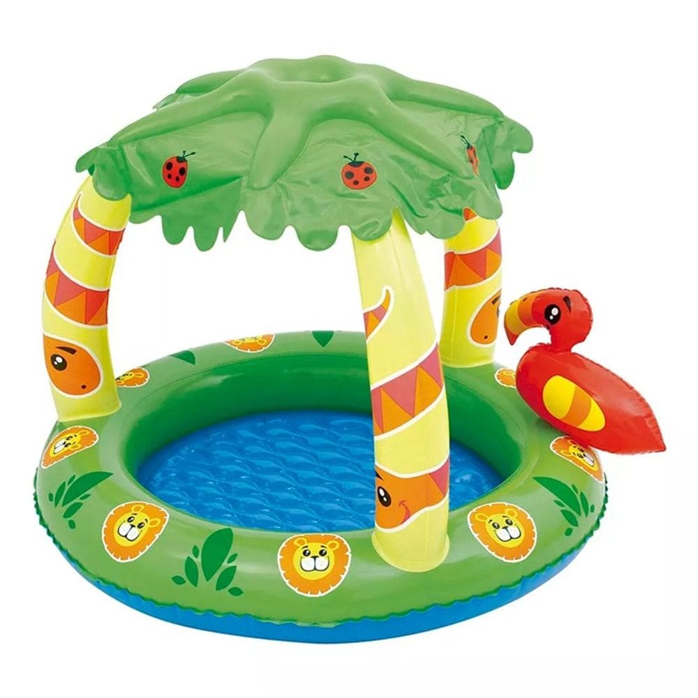 Banheira Tropical 45L Mor - PVC, 45L, Coqueiro e Flamingo