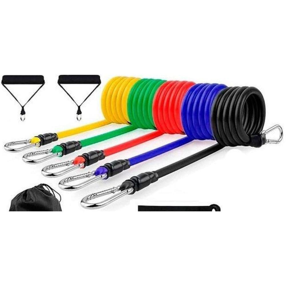 Elastico Academia Kit 11 Elástico Tensão Treino Yoga Pilates