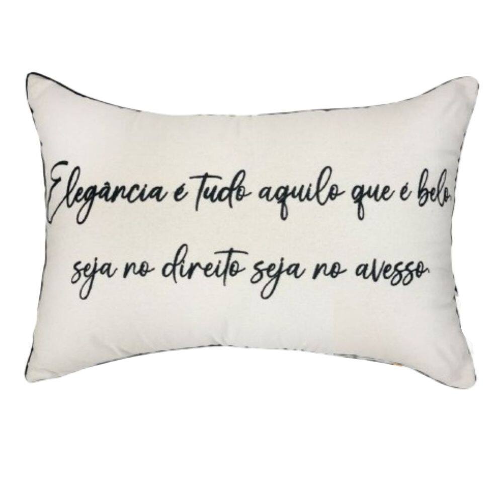 Almofada Baguete Sarja C/ Frase 190-03 35X52 Decortextil