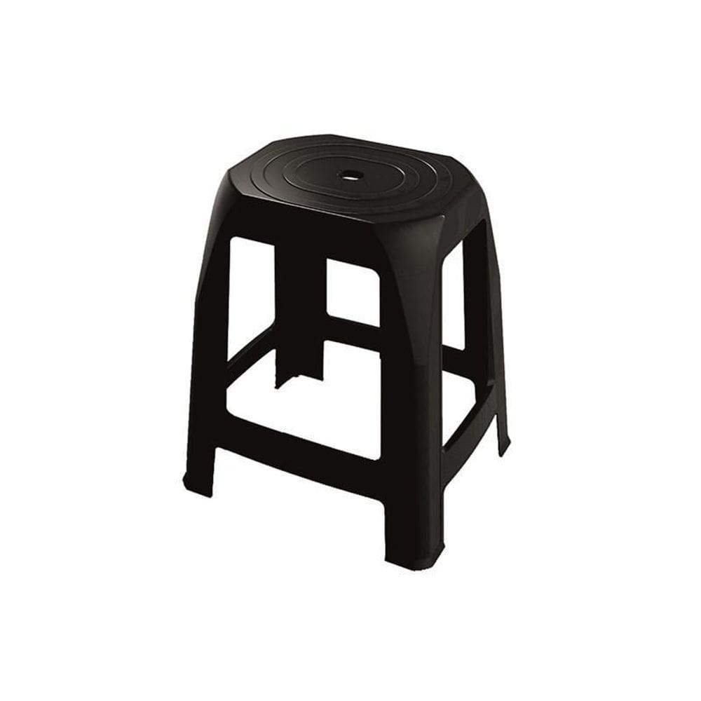 Banqueta Plástica Preta Adulto 31X25X47Cm 0327 Uninjet