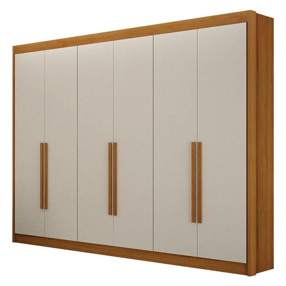 Guarda Roupa 6 Portas Diamante Gold Cinamomo Off White - Leifer Móveis