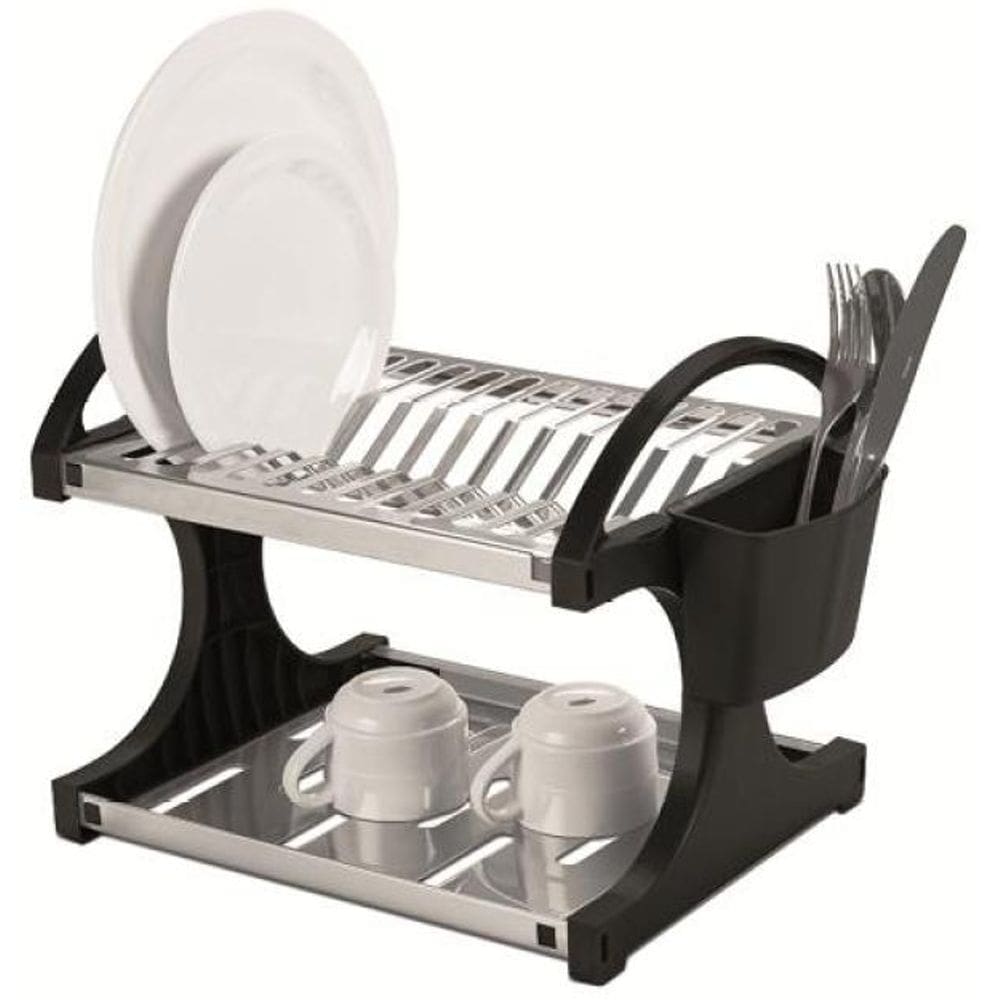 Escorredor De Louças Aço Inox 12 Pratos Suprema Preto Brinox