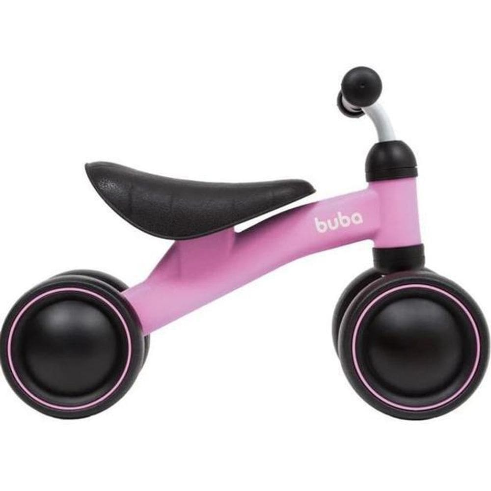 Bicicleta Equilíbrio 4 Rodas Infantil Rosa Buba 12m+