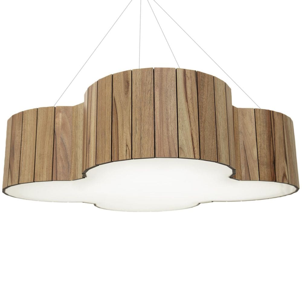 Lustre Decorativo Madeira Pendente Farol 68Cm