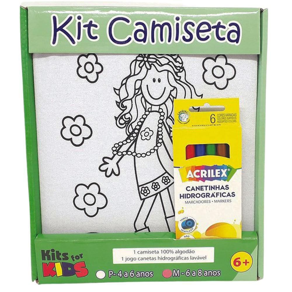 Kit Pintura Em Camiseta Menina Tamanho P De 4 A 6 Anos