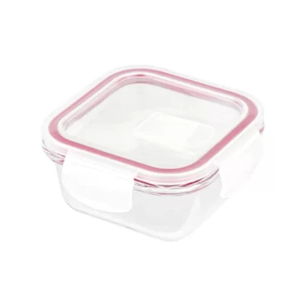 Pote de Vidro Plasvale Quadrado Tampa Hermetrica 800ml