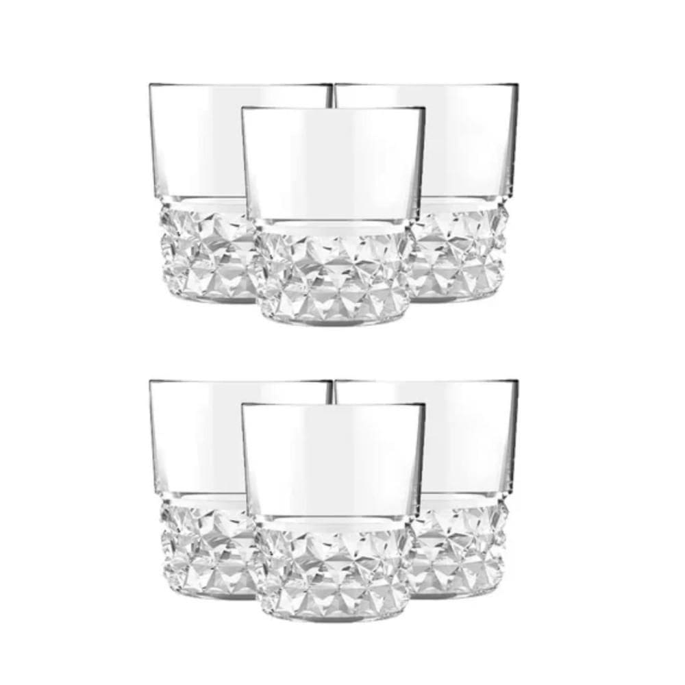 Conjunto 6 Copos Vidro Plasvale 100ml Diamante