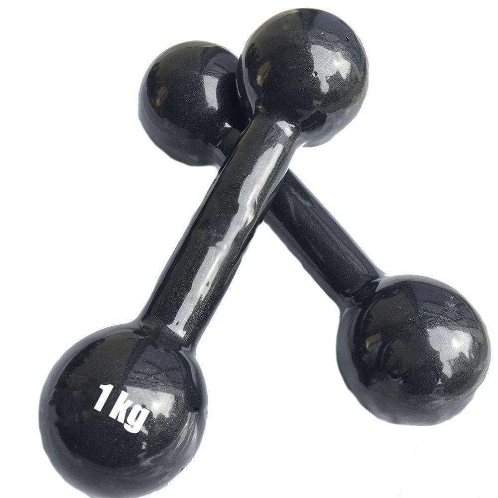 Par De Halteres Bola Cotonete Ahead Sports Preto 1Kg