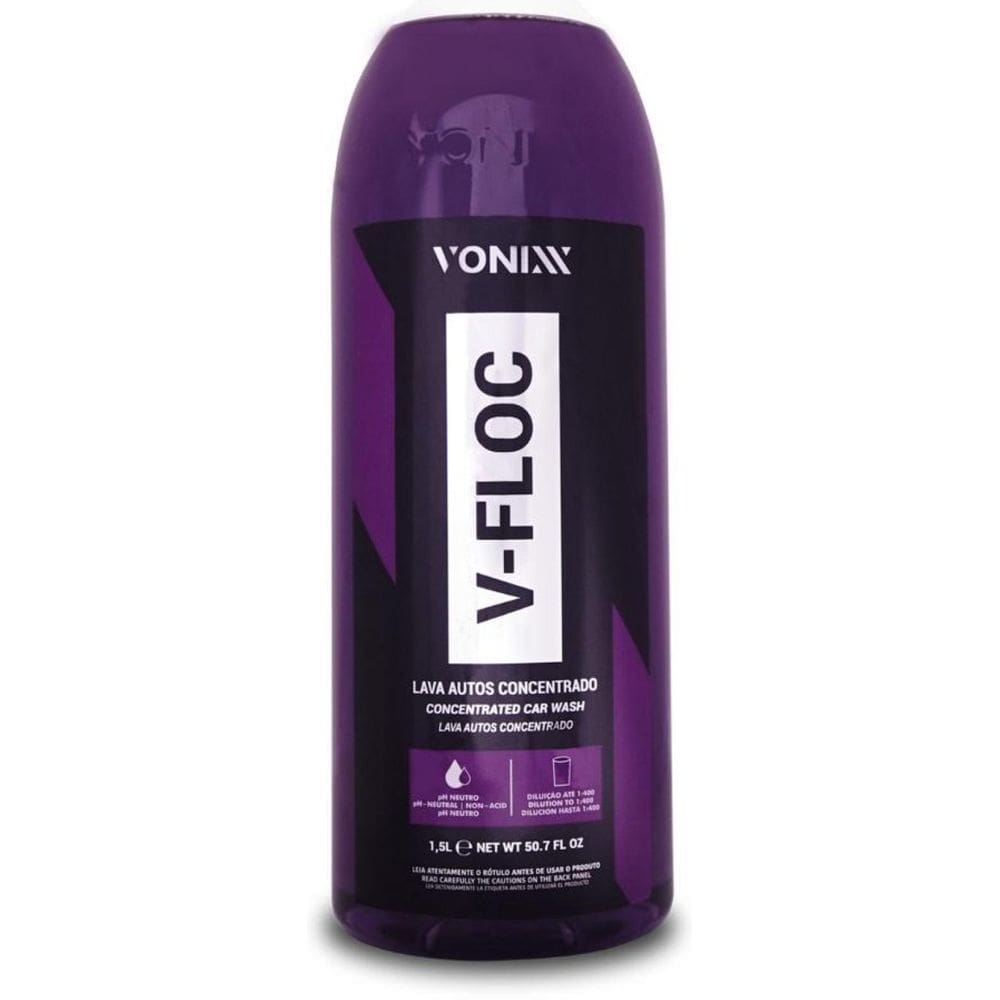 Shampoo V-Floc Concentrado Vonixx 1,5 L Lava Autos Neutro