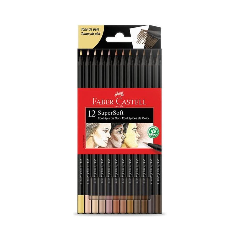 Ecolápis De Cor Supersoft Faber Castell - 12 Tons De Pele